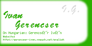 ivan gerencser business card